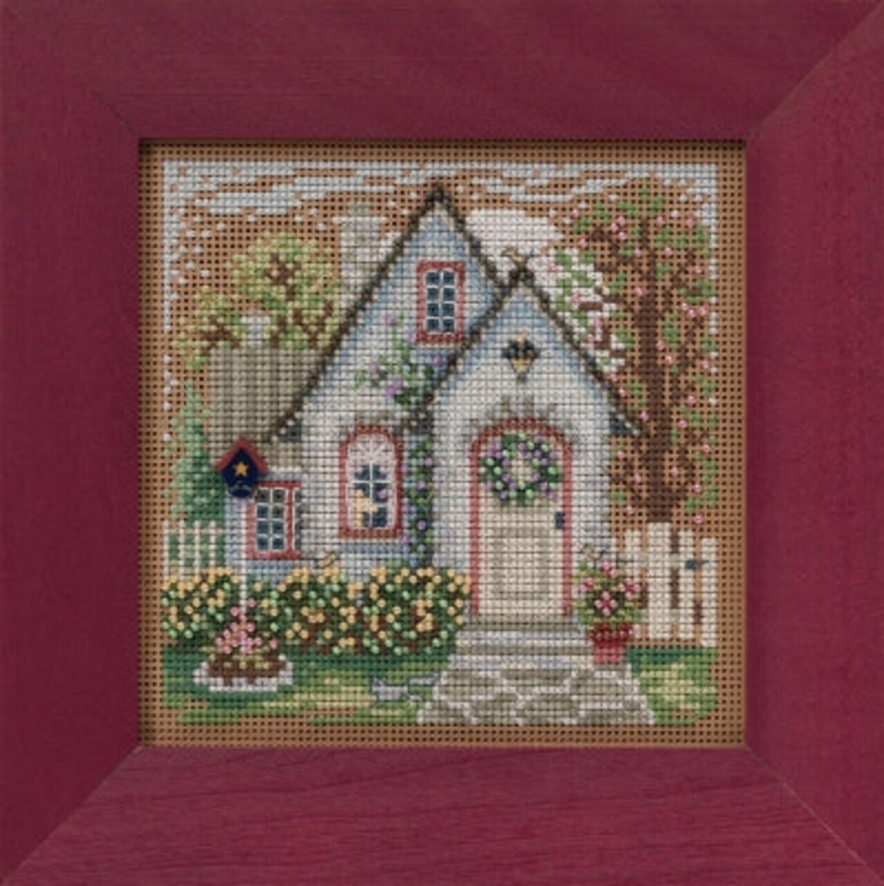 DIY Mill Hill Summer Cottage Beaded Counted Cross Stitch Picture Kit